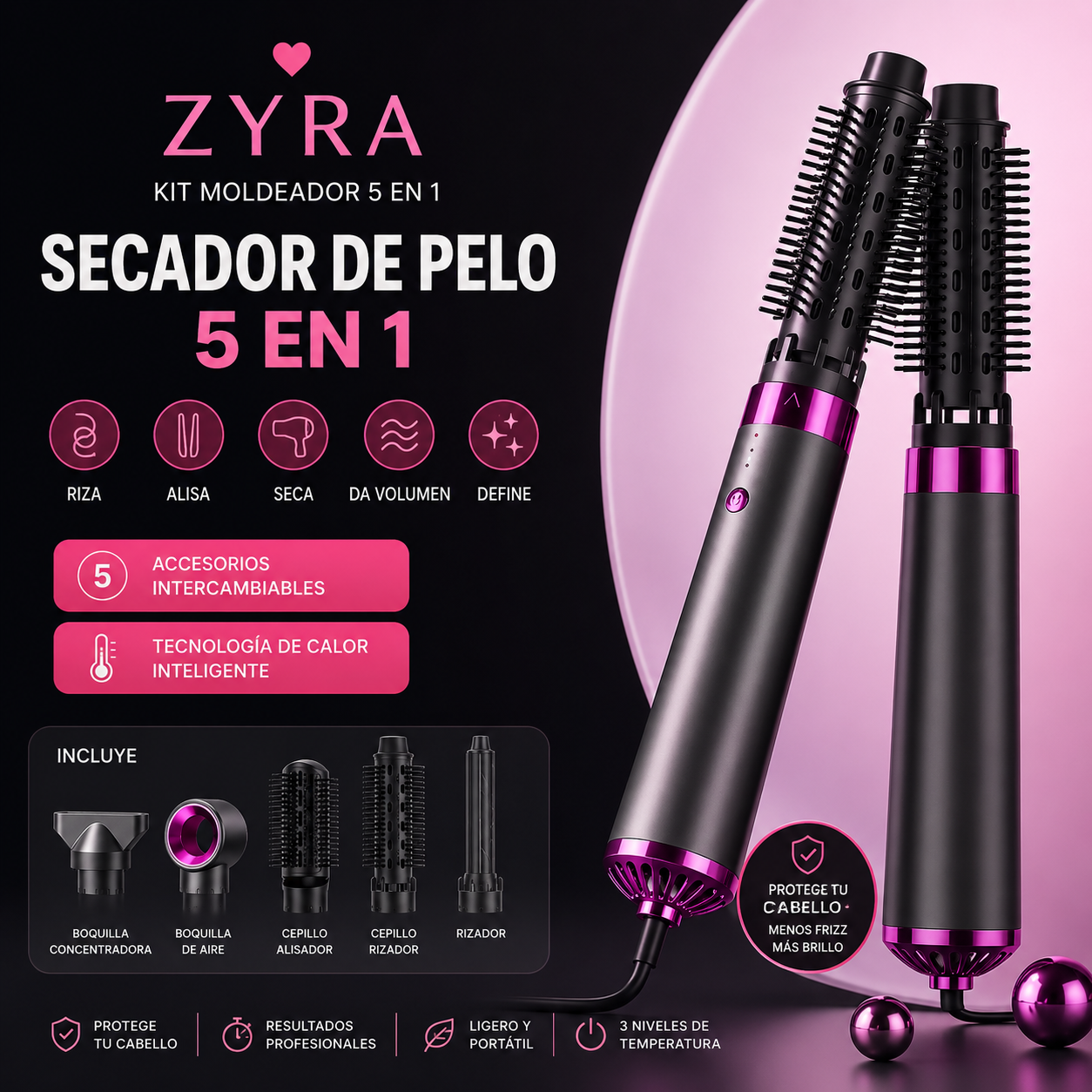 Zyra AirStyle™ | Kit Moldeador 5 en 1 Profesional